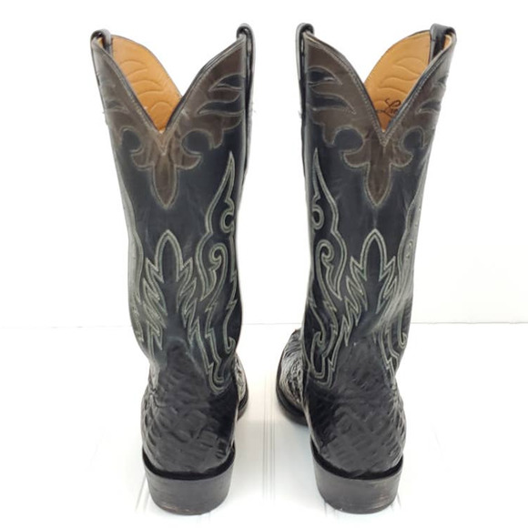 Lucchese  10D Custom Hornback Caiman Burnished Mad Dog Goat Shaft Cowboy Boots - Picture 7 of 13